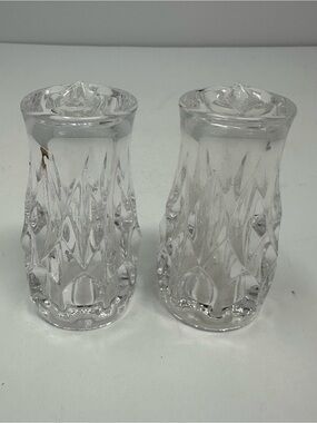 Vintage Gorham Crystal King Edward Salt and Pepper Shakers A1